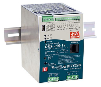 Zasilacz buforowy na szynę DIN Mean Well DRS-240-12 12VDC 20A 240W