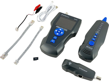 Profesjonalny tester sieci i kabli koncentrycznych Alantec NI056 pomiarem TDR, testem PING, PoE