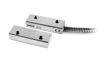 Kontaktron magnetyczny Satel B-3A boczny obudowa metalowa, przewody w osłonie