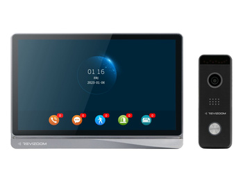 Zestaw wideodomofonu Revizoom  RM-T404HDI BLACK/RC-411HD unifon głośnomówiący 10" 1024x600px WiFi i stacja bramowa z kamerą 2Mpx, sterowanie smartfonem (Tuya)