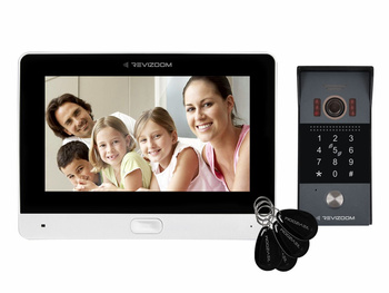 Zestaw wideodomofonu Revizoom RM-T471HD WHITE/RC-412HD-CK unifon głośnomówiący 7" 1024x600px WiFi  i stacja bramowa otwierana kodem i kartami Mifare z kamerą 2Mpx, sterowanie smartfonem (Tuya)
