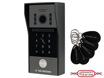 Stacja bramowa 1 lokal Revizoom RC-212HD-CK otwieranie kodem i kartami Mifare, natynkowa kamera 2Mpx 120/60° doświetlenie IR czarna