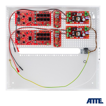 Zestaw do instalacyjny do monitoringu Atte IPUPS-16-20-H (obudowa ABOX-H +2x zasilacz buforowy AUPS-70-120-OF +2x przetwornica ASUC-100-480-OF +2x switch xPoE-10-20A-OF 16 portów PoE + 2 porty Gigabit)