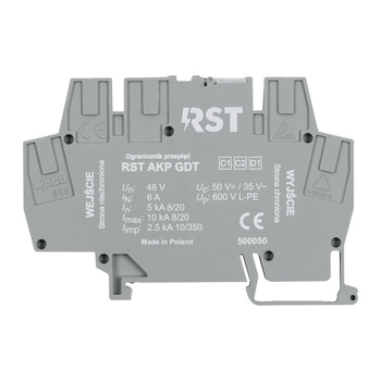 Ogranicznik przepięć RST 500050 AKP GDT 48VDC 6A do ochrony zgrubnej obwodów automatyki przemysłowej