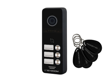 Stacja bramowa 3 lokale Revizoom RC-431HD-C 3 otwieranie kartami Mifare, natynkowa kamera 2Mpx 120/60° doświetlenie IR czarna