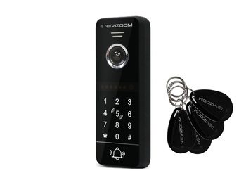 Stacja bramowa 1 lokal Revizoom RC-411HD-CK otwieranie kodem i karta Mifare, natynkowa kamera 2Mpx 120/60° doświetlenie IR czarna