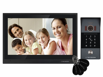 Zestaw wideodomofonu Revizoom RM-T402HD BLACK/RC-412HD-CK unifon głośnomówiący 10" 1024x600px WiFi  i stacja bramowa otwierana kodem i kartami Mifare z kamerą 2Mpx, sterowanie smartfonem (Tuya)