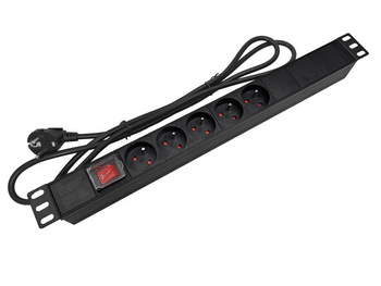 Listwa zasilająca Alantec PZ051U 19" 5xE - CEE 7/5 z wyłącznikiem LED 1,8m Schuko CEE 7/7