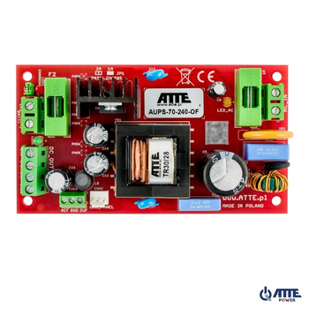 Zasilacz buforowy do obudowy Atte AUPS-70-240-OF 24VDC 3A 72W max 2x18Ah