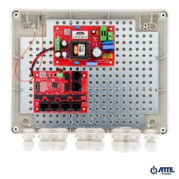 Zestaw do instalacyjny do monitoringu Atte IP-5-11-L2 (obudowa na rejestrator ABOX-L2 + zasilacz APS-90-480-OF + switch xPoE-6-11-OF) 5 portów PoE + 1 port Uplink