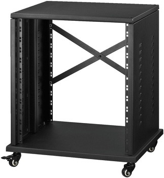 Obudowa RACK 12U Monacor RACK-12F na kółkach otwarta