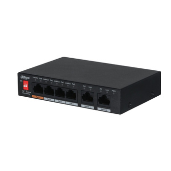 Switch 6 portowy Dahua PFS3006-4ET-60-V2 4xPoE + 2xUplink