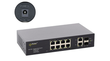 Switch 10 portowy gigabitowy Pulsar SFG108WP 8xPoE + 2xUplink + 2xUplink SFP bez zasilacza