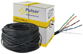 Przewód UTP skrętka Pulsar PU-NC302 kat. 5e, 24AWG, Cu, Fca, 305m zewnętrzny