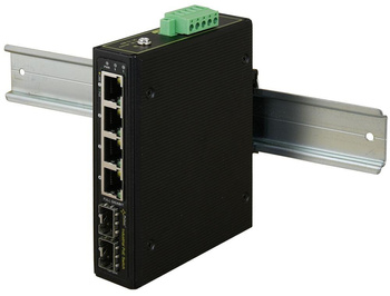 Switch 4 portowy gigabitowy Pulsar ISFG64 4xPoE + 2xUplink SFP mocowanie na szynę DIN