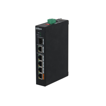 Switch 5 portowy Dahua PFS3106-4ET-60-V2 4xPoE + 1xUplink 10/100/1000 + 1xUplink SFP