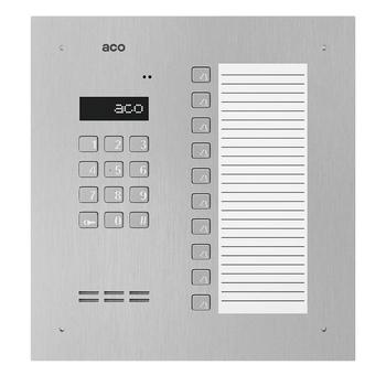 Stacja bramowa wielolokalowa ACO INSPIRO 18+ (G2) Inspiro+ (system P) Master/Slave wandaloodporna otwieranie kodem srebrna